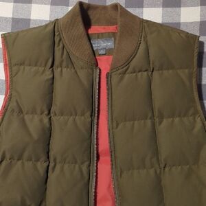 LL Bean Signature Olive Green Men's Down Puffer Vest